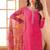Pink chiffon silk semi stitched suits