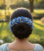 Blue and silver pollens hair gajra