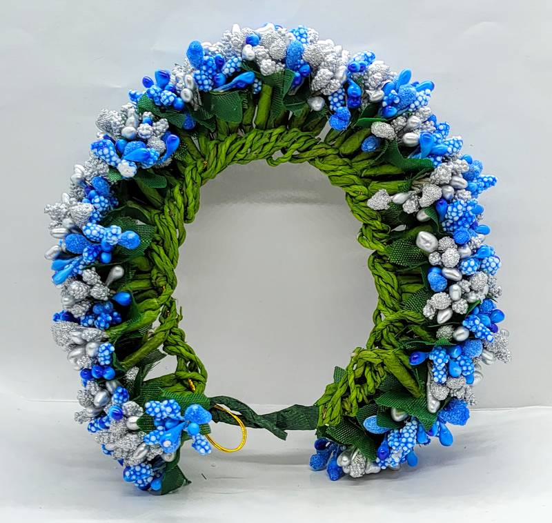 Blue and silver pollens hair gajra