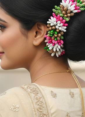 Multicolor pollens hair gajra 1