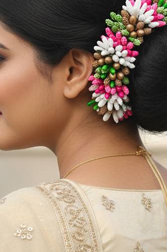 Multicolor pollens hair gajra