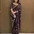 lavender satin art silk saree with hand work lace border