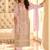Baby pink georgette embroidered beads work plazzo suit