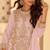 Baby pink georgette embroidered beads work plazzo suit