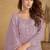 Lavender net embroidered designer plazzo suit