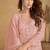Peach net embroidered designer plazzo suit