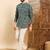 Mens green viscose rayon chevron printed ethnic straight short kurta