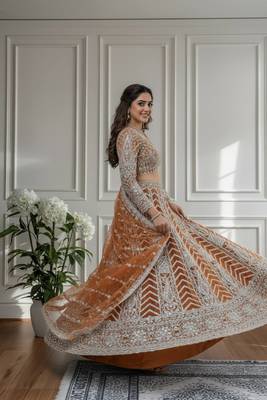 dark-Yellow designer bridal lehenga 3