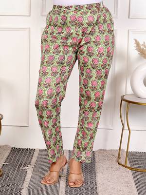 Pink green hand block printed cotton co-ord set 4