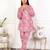 Pink hand block printed cotton co-ord set