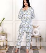 Blue hand block printed cotton co-ord set