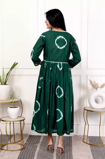 Green tie & dye cotton dress