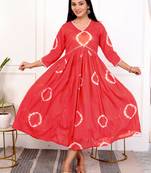 Red tie & dye cotton dress