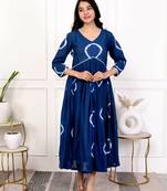 Blue tie & dye cotton dress