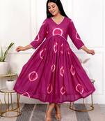 Deep magenta tie & dye cotton dress
