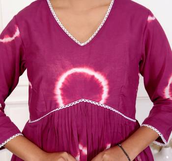 Deep magenta tie & dye cotton dress 4
