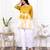 Yellow tie & dye white cotton co-ord set