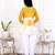 Yellow tie & dye white cotton co-ord set