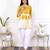 Yellow tie & dye white cotton co-ord set