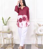 Brown tie & dye white cotton co-ord set
