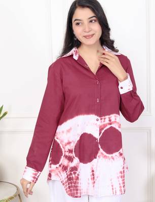 Brown tie & dye white cotton co-ord set 4