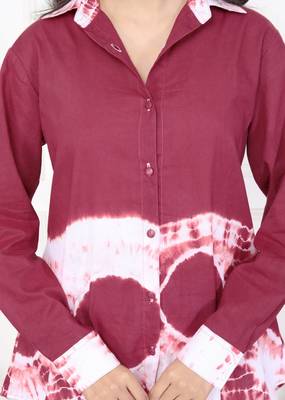 Brown tie & dye white cotton co-ord set 5