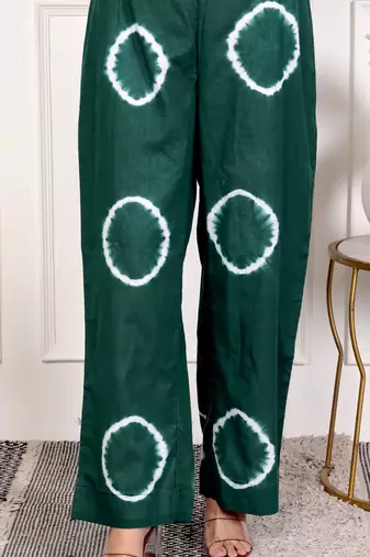 Green tie & dye cotton co-ord set