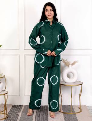 Green tie & dye cotton co-ord set 4