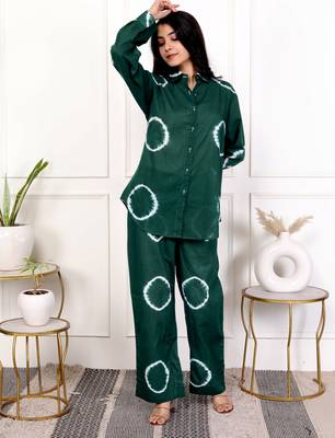 Green tie & dye cotton co-ord set 5