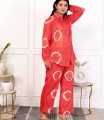 Red tie & dye cotton co-ord set