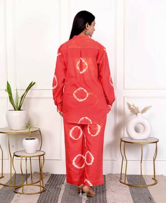 Red tie & dye cotton co-ord set 2