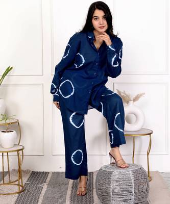 Blue tie & dye cotton co-ord set 2