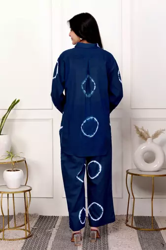 Blue tie & dye cotton co-ord set