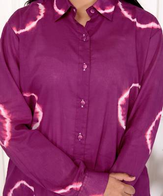 Deep magenta tie & dye cotton co-ord set 4