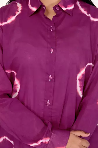 Deep magenta tie & dye cotton co-ord set