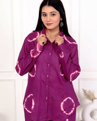 Deep magenta tie & dye cotton co-ord set 5