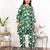 Green floral hand block printed cotton co-ord set