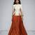 Rust Orange Embroidered Crepe Indo Western Lehenga Set