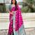 Magenta patola silk saree meenakari weaves & zari pallu with contrast blouse piece