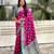 Magenta patola silk saree meenakari weaves & zari pallu with contrast blouse piece