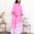 Pink tie & dye white cotton kaftaan