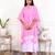 Pink tie & dye white cotton kaftaan