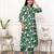 Green floral hand block printed cotton kurta pant set