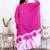 Pink magenta tie & dye white cotton kaftaan