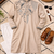 Beige color embroidery sequence work viscose silk kurta payjama set