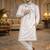 White color embroidery sequence work viscose silk kurta payjama set