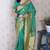 Teal soft silk zari weaving saree with matching blouse piece