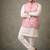 Pink color plain slub silk kurta koti pant set