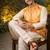 Yellow color plain slub silk kurta koti pant set