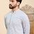 Mens blue viscose rayon solid embroidered ethnic straight chikankari kurta